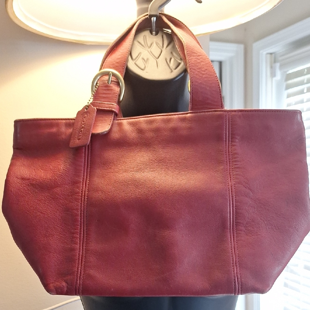 Coach Burgundy Leather Tote Bag